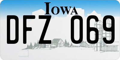 IA license plate DFZ069