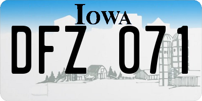 IA license plate DFZ071