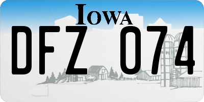 IA license plate DFZ074