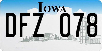 IA license plate DFZ078