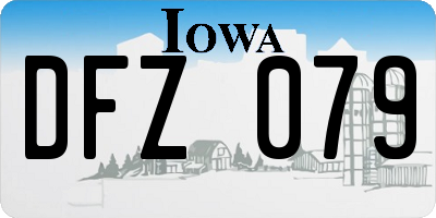 IA license plate DFZ079