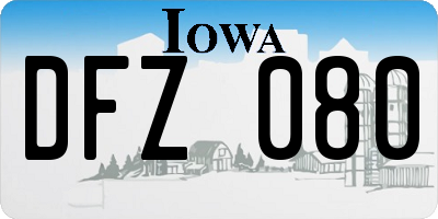 IA license plate DFZ080