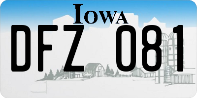 IA license plate DFZ081