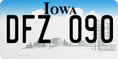 IA license plate DFZ090