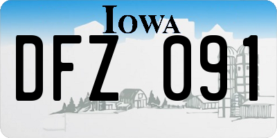 IA license plate DFZ091