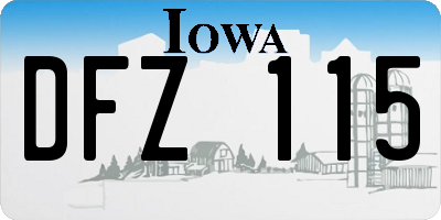 IA license plate DFZ115