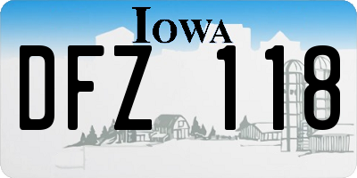 IA license plate DFZ118