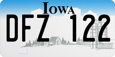 IA license plate DFZ122