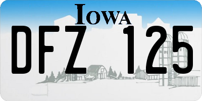 IA license plate DFZ125
