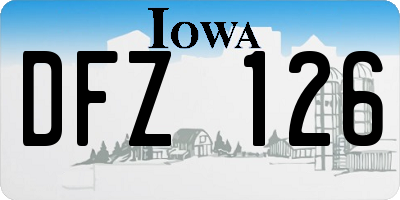 IA license plate DFZ126