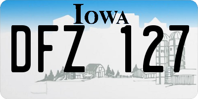IA license plate DFZ127
