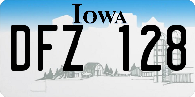 IA license plate DFZ128