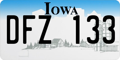 IA license plate DFZ133