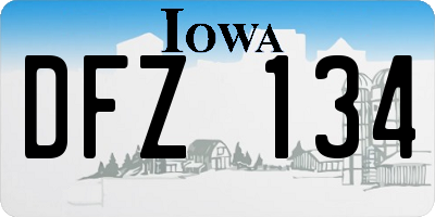 IA license plate DFZ134
