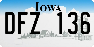 IA license plate DFZ136