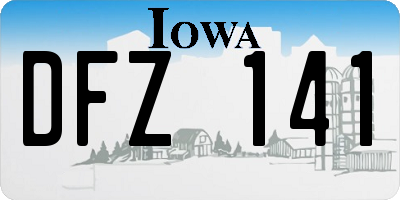IA license plate DFZ141