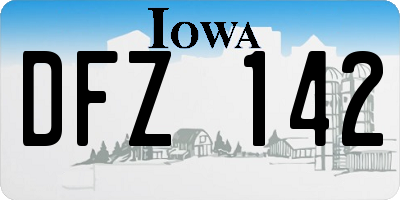 IA license plate DFZ142