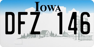 IA license plate DFZ146