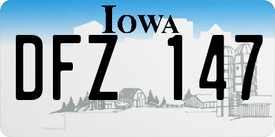 IA license plate DFZ147