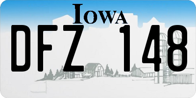 IA license plate DFZ148