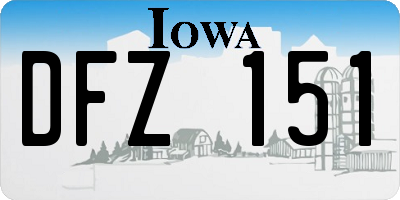 IA license plate DFZ151