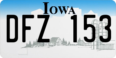 IA license plate DFZ153