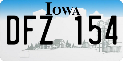 IA license plate DFZ154