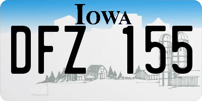 IA license plate DFZ155