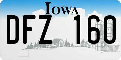 IA license plate DFZ160