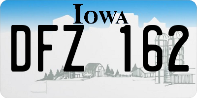 IA license plate DFZ162