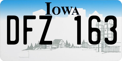 IA license plate DFZ163