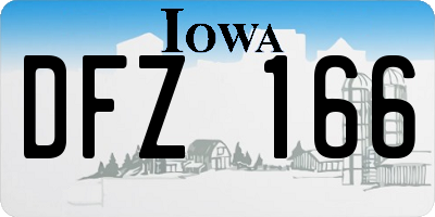 IA license plate DFZ166