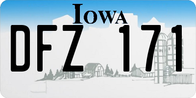 IA license plate DFZ171