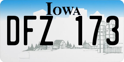 IA license plate DFZ173
