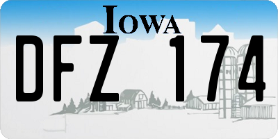 IA license plate DFZ174