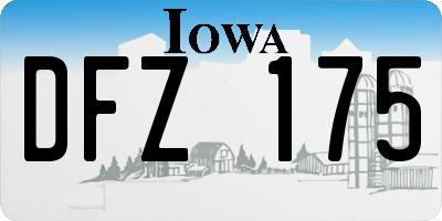 IA license plate DFZ175