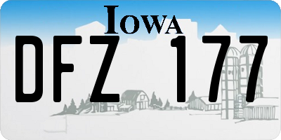 IA license plate DFZ177