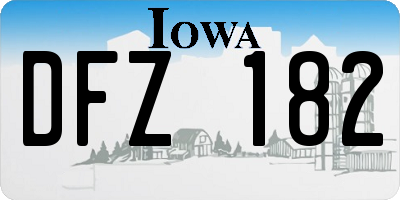 IA license plate DFZ182