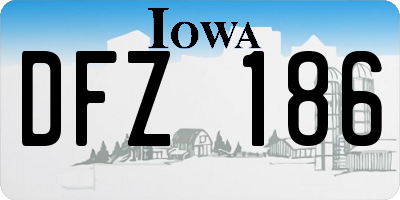 IA license plate DFZ186
