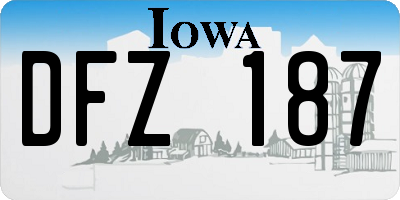 IA license plate DFZ187