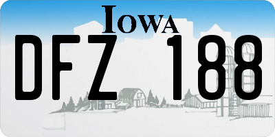 IA license plate DFZ188
