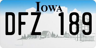 IA license plate DFZ189