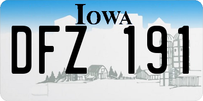 IA license plate DFZ191