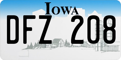 IA license plate DFZ208