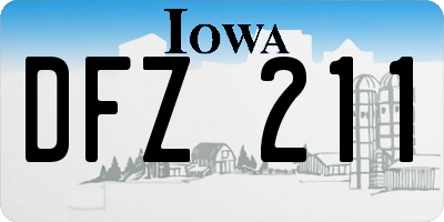 IA license plate DFZ211