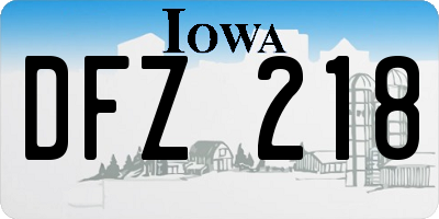 IA license plate DFZ218