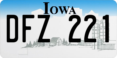 IA license plate DFZ221