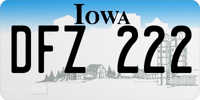 IA license plate DFZ222