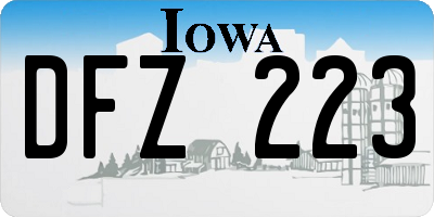 IA license plate DFZ223