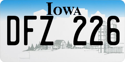 IA license plate DFZ226